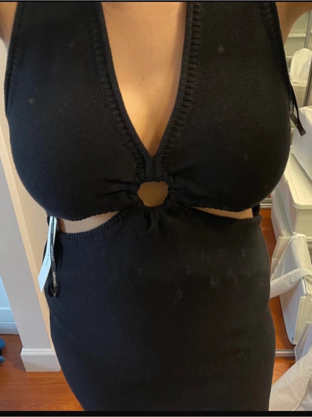 Calvin Klein Black Knit V‑Neck Sweater